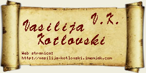 Vasilija Kotlovski vizit kartica